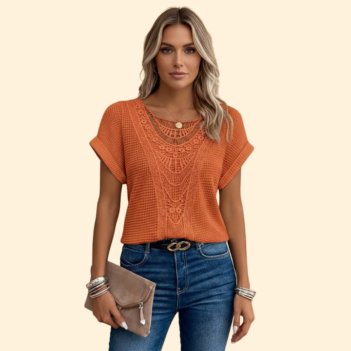 Women’s Lace Summer Top with Scalloped Detailing