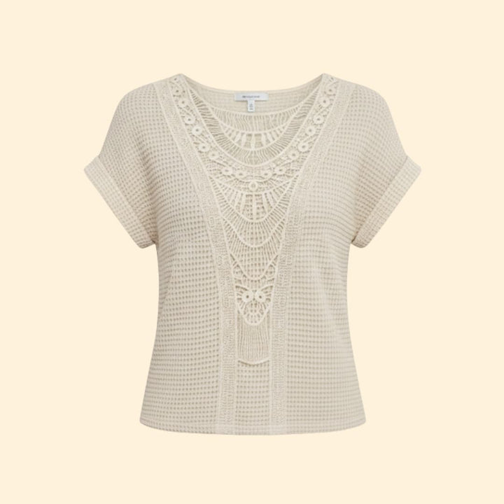 Women’s Lace Summer Top with Scalloped Detailing