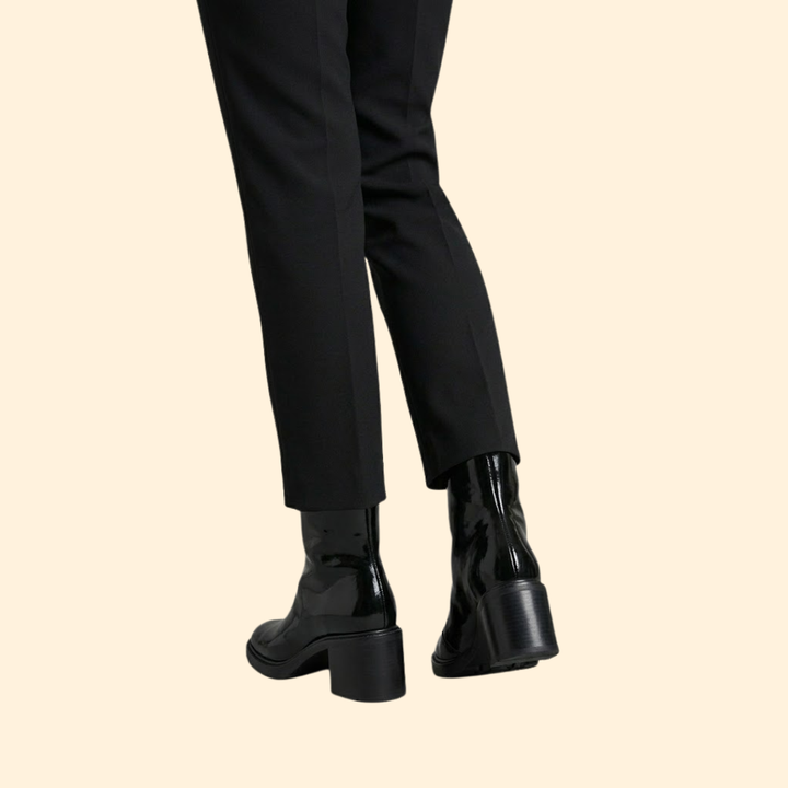 Women’s Leather Ankle Boots with Square-Toe