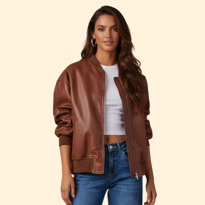 Women’s Zip Bomber Jacket with Side Pockets
