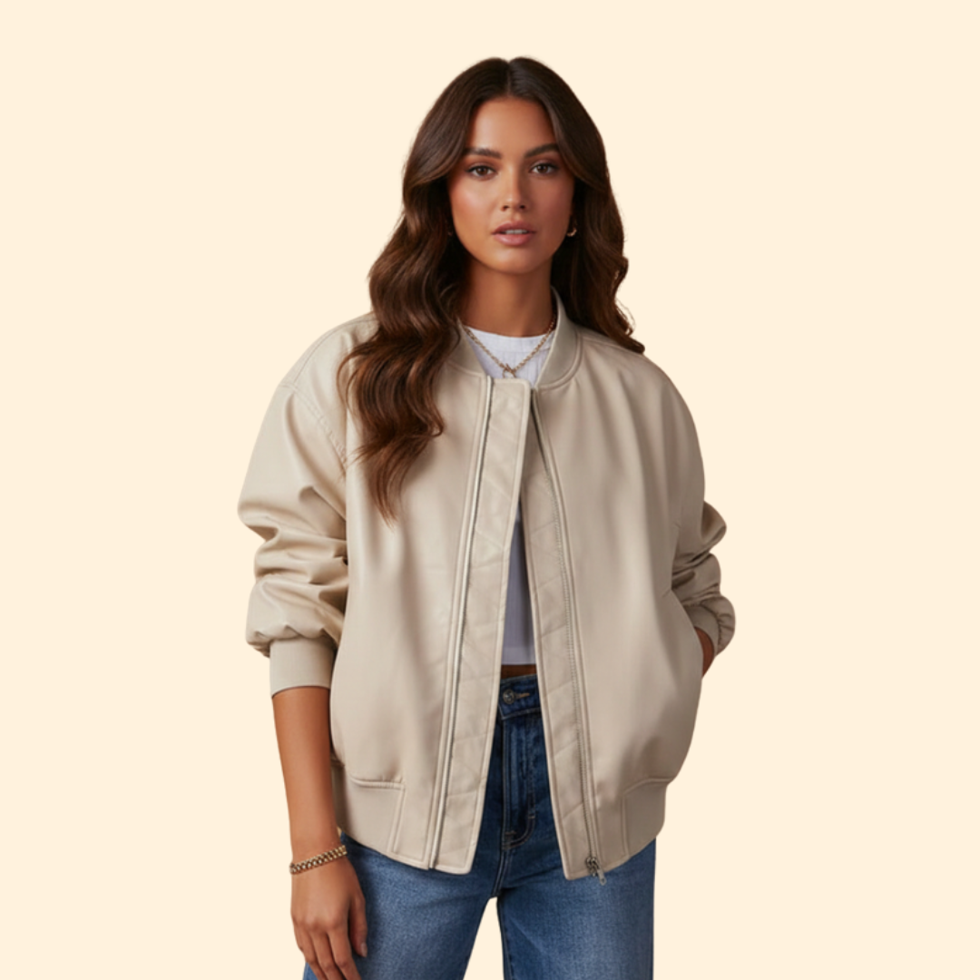 Women’s Zip Bomber Jacket with Side Pockets