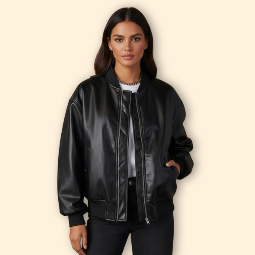 Women’s Zip Bomber Jacket with Side Pockets