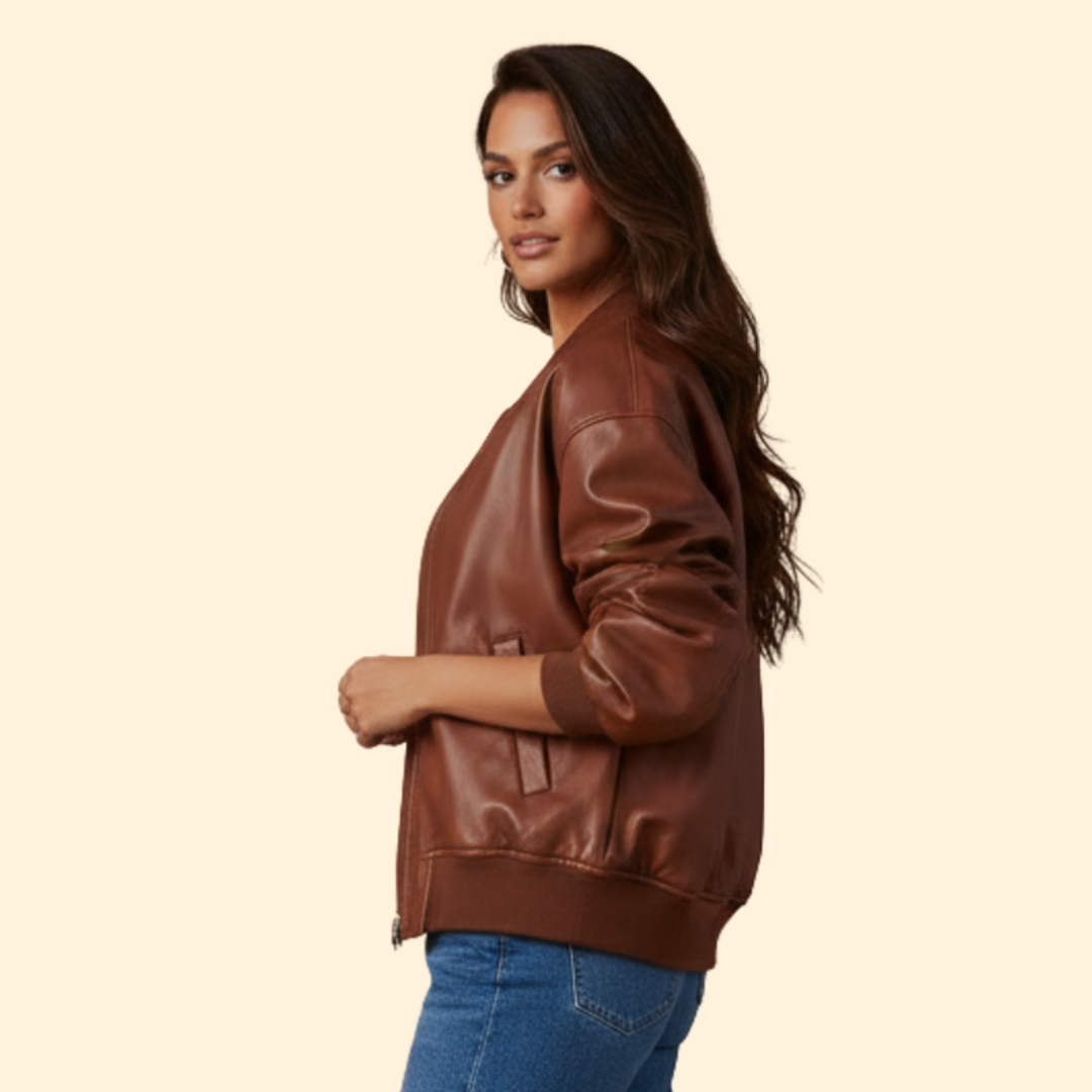 Women’s Zip Bomber Jacket with Side Pockets