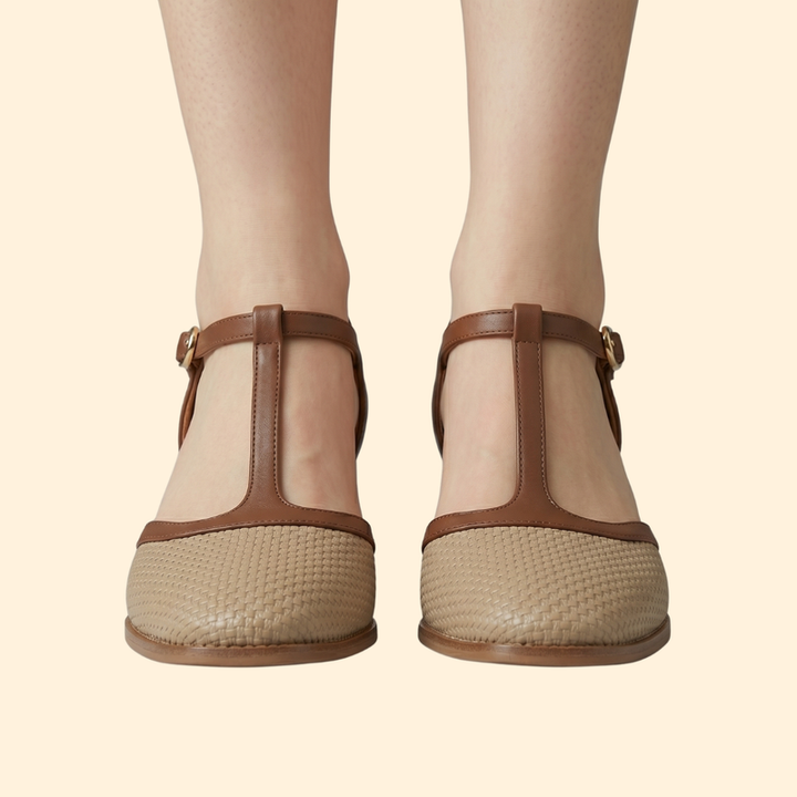 Women’s Leather Heels with Adjustable Ankle Strap