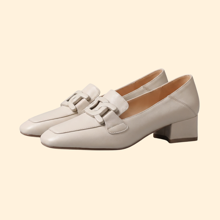 Women’s Leather Loafers with Chain