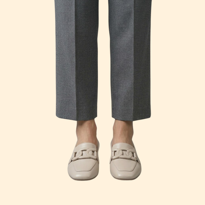 Women’s Leather Loafers with Chain
