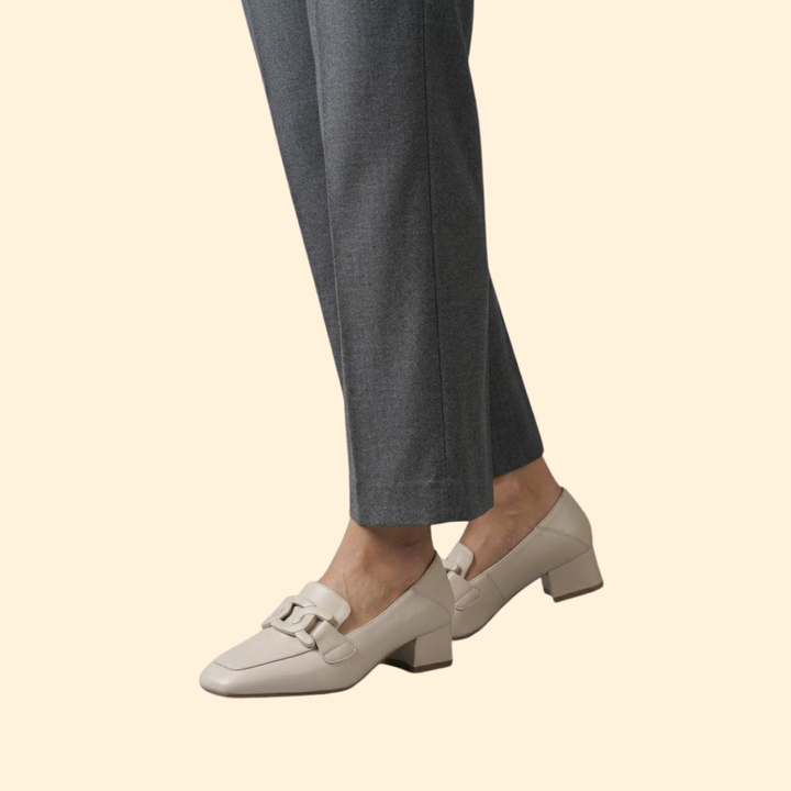 Women’s Leather Loafers with Chain