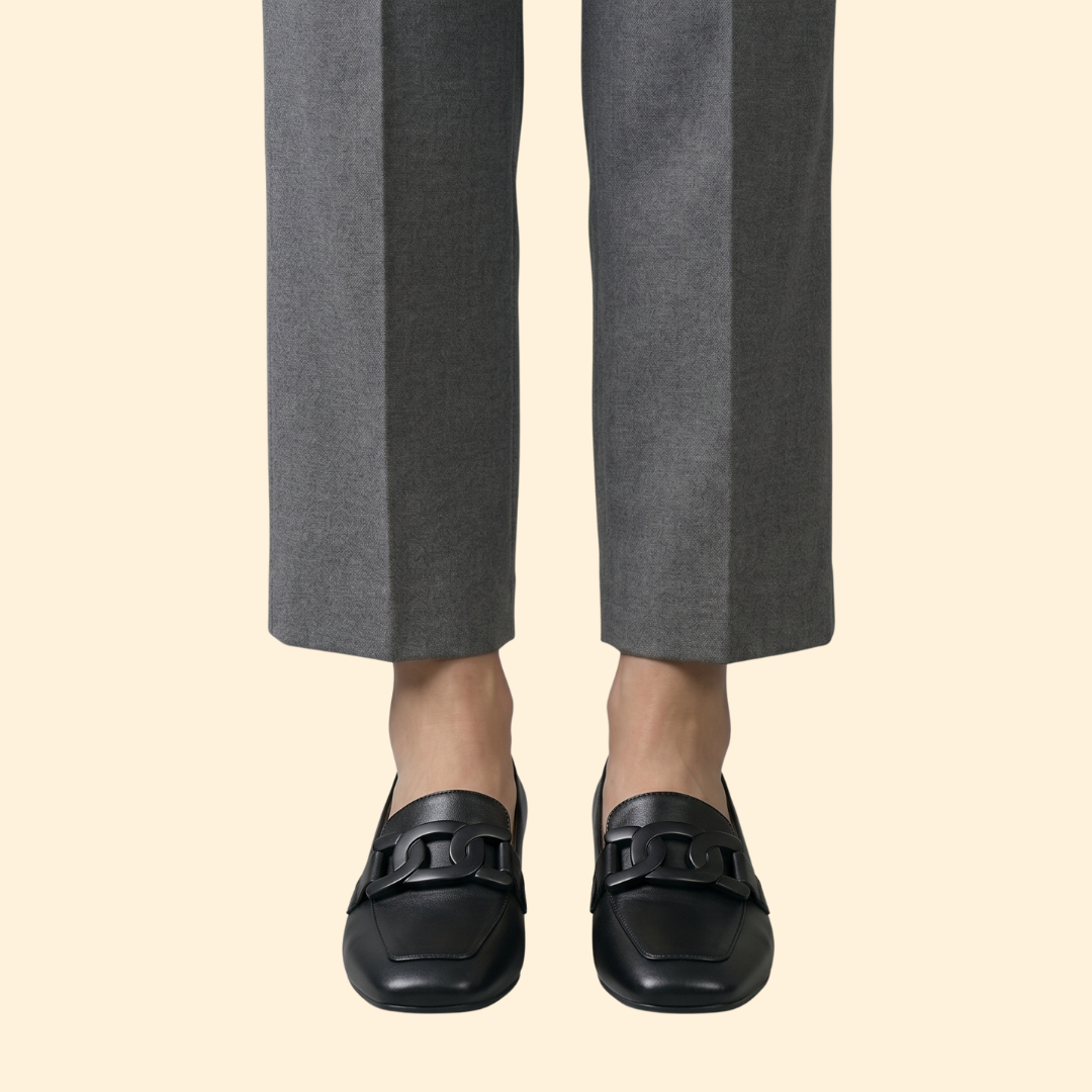 Women’s Leather Loafers with Chain