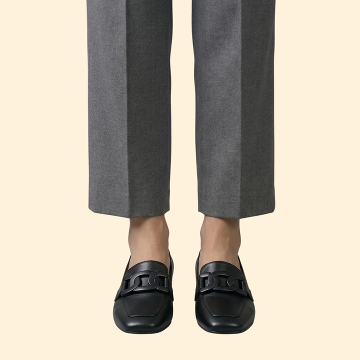 Women’s Leather Loafers with Chain