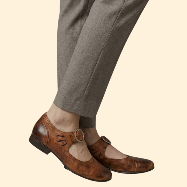 Women’s Leather Shoes with Cutouts