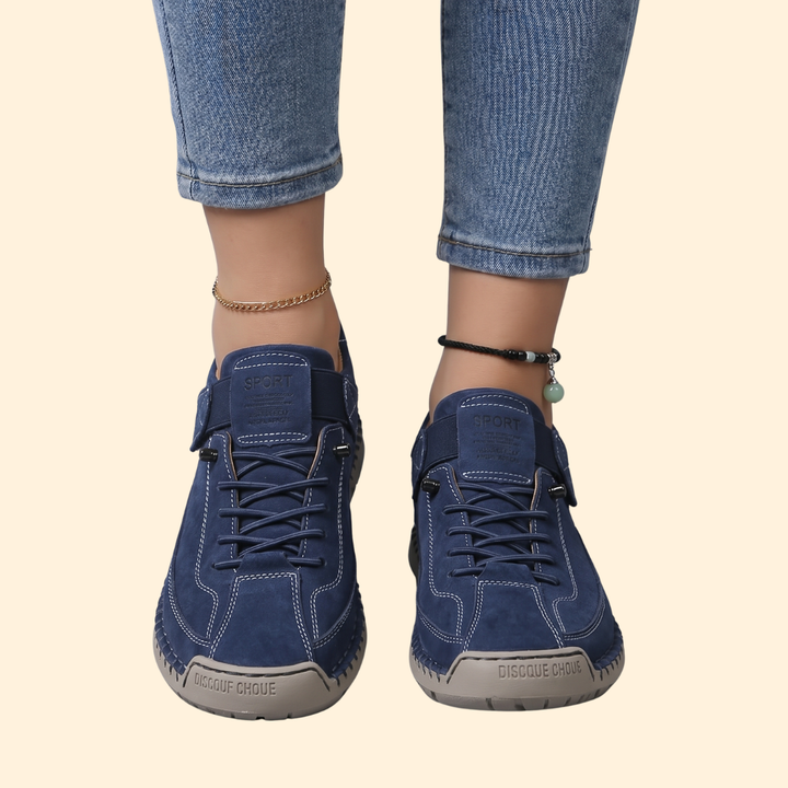 Women’s Leather Sneakers with Contrast Stitching