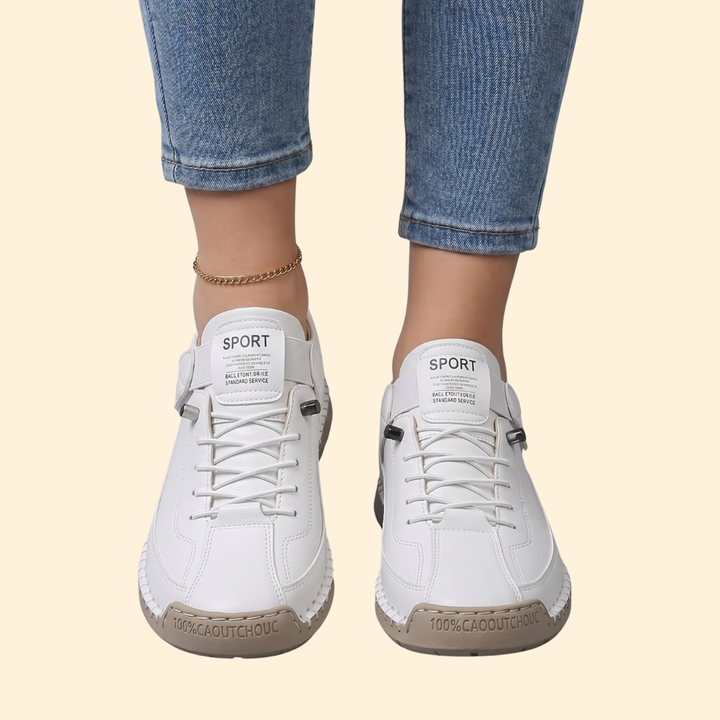 Women’s Leather Sneakers with Contrast Stitching