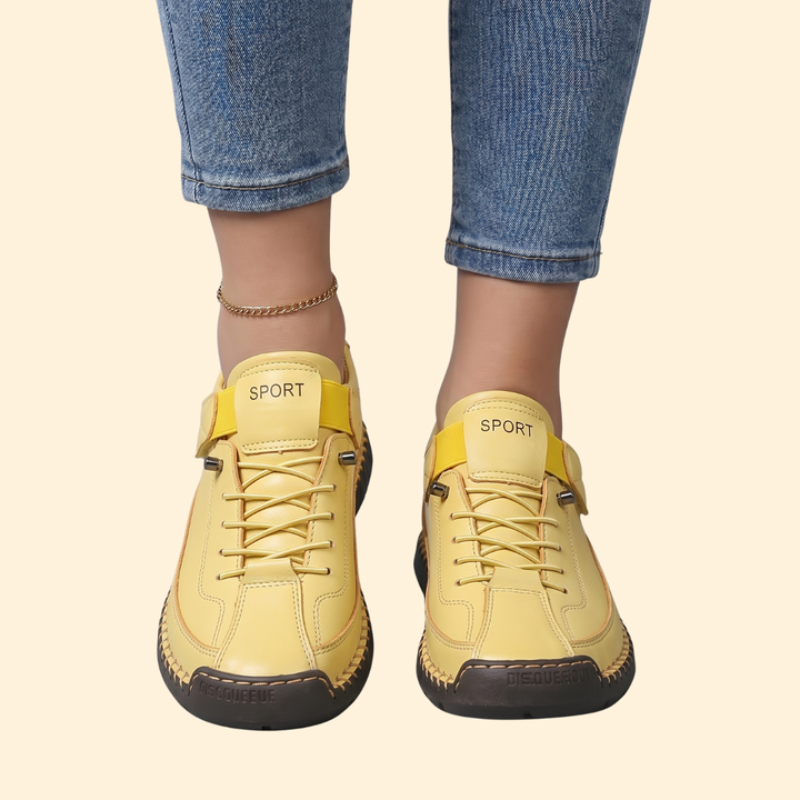 Women’s Leather Sneakers with Contrast Stitching