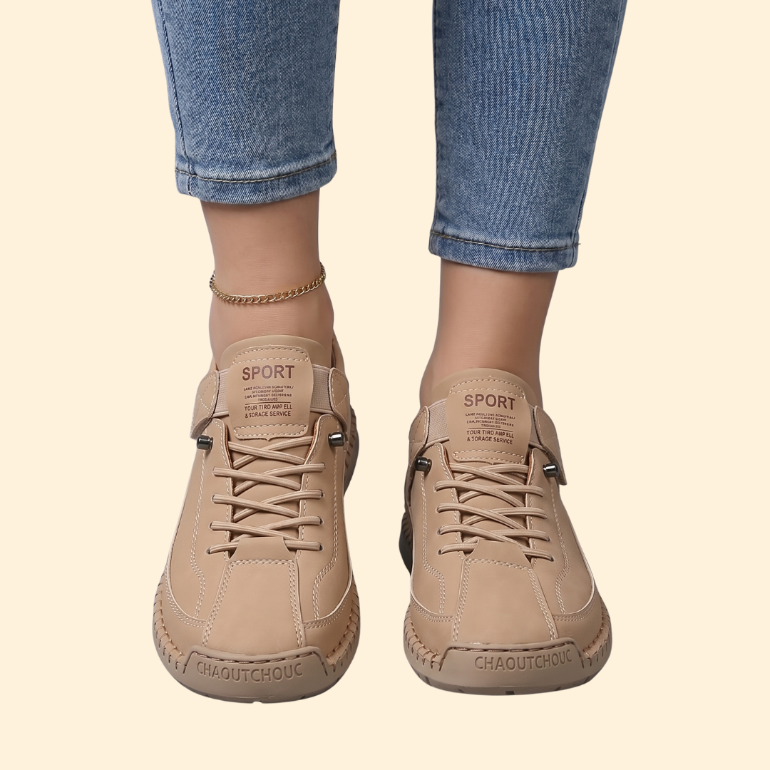 Women’s Leather Sneakers with Contrast Stitching