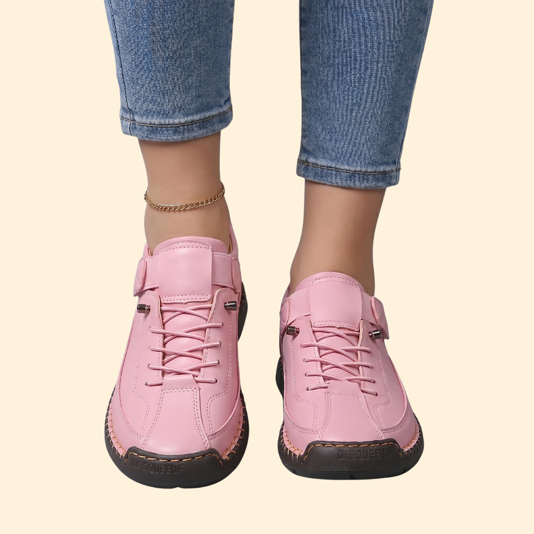 Women’s Leather Sneakers with Contrast Stitching