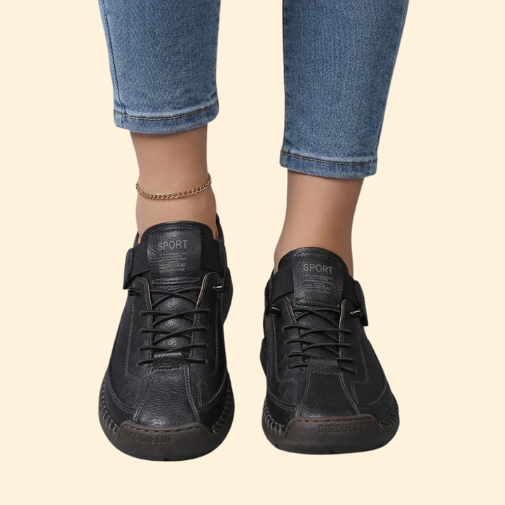 Women’s Leather Sneakers with Contrast Stitching
