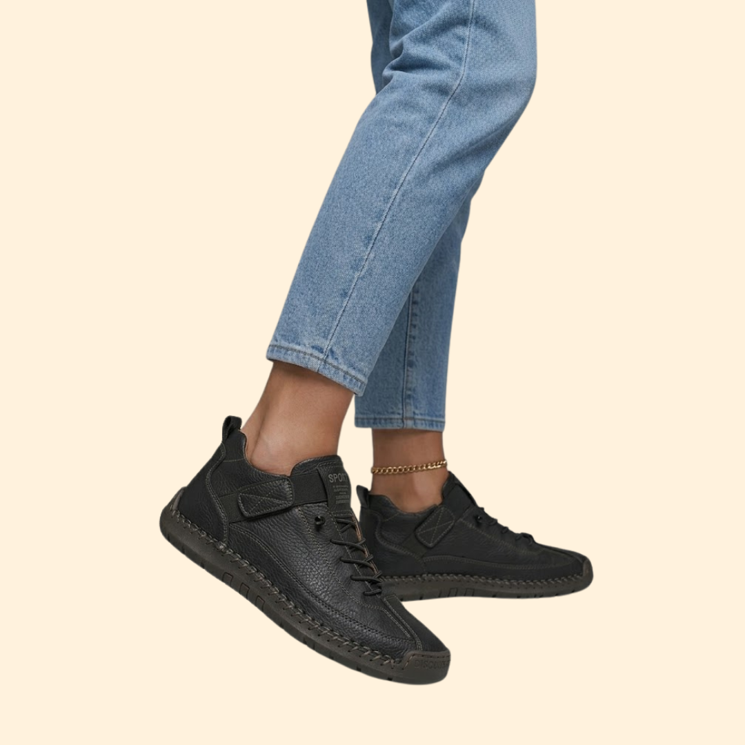 Women’s Leather Sneakers with Contrast Stitching