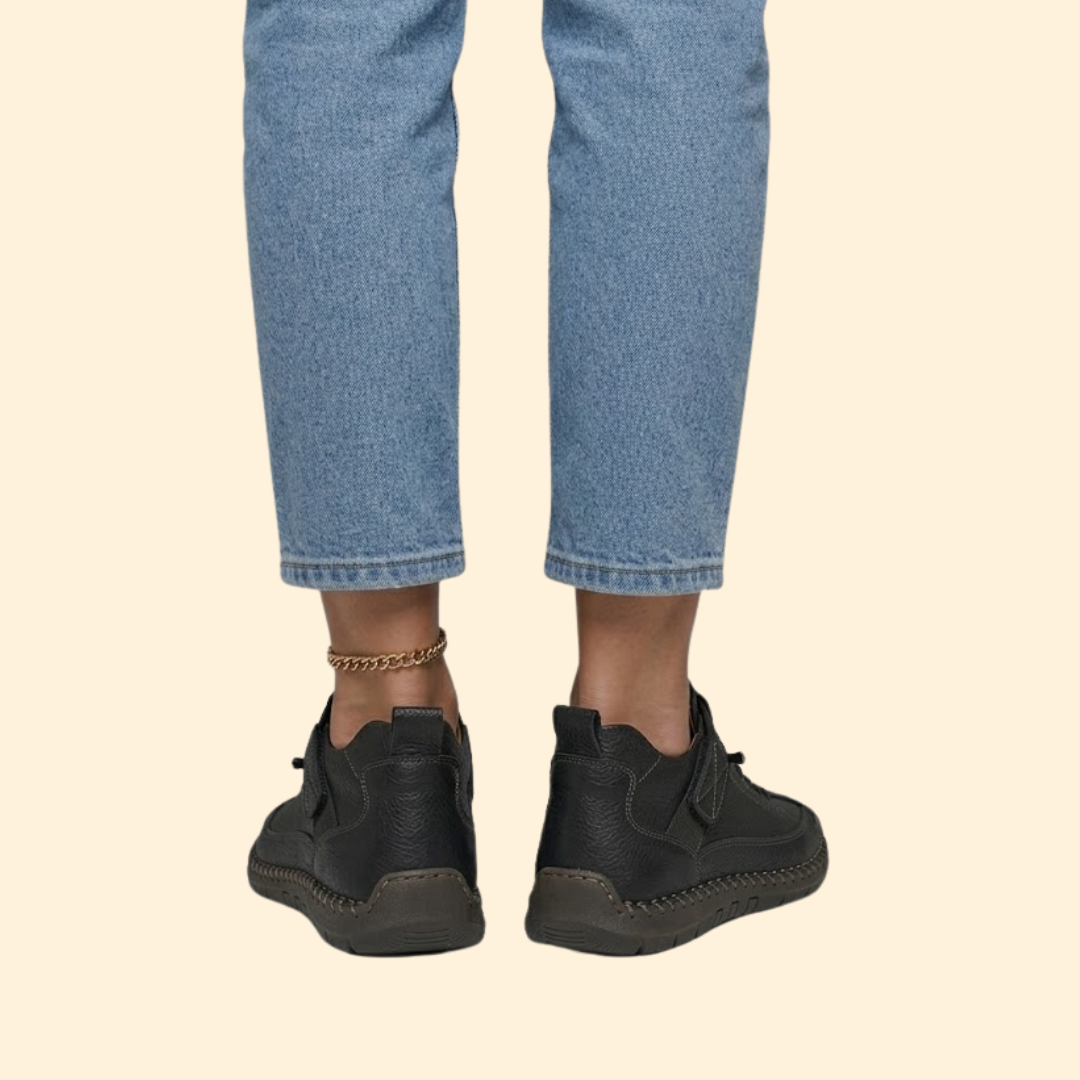 Women’s Leather Sneakers with Contrast Stitching