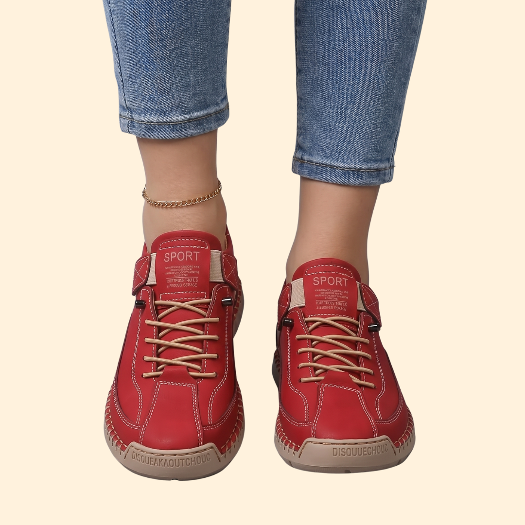 Women’s Leather Sneakers with Contrast Stitching