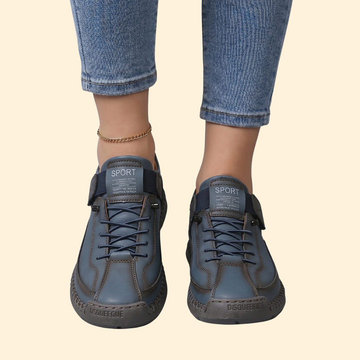 Women’s Leather Sneakers with Contrast Stitching
