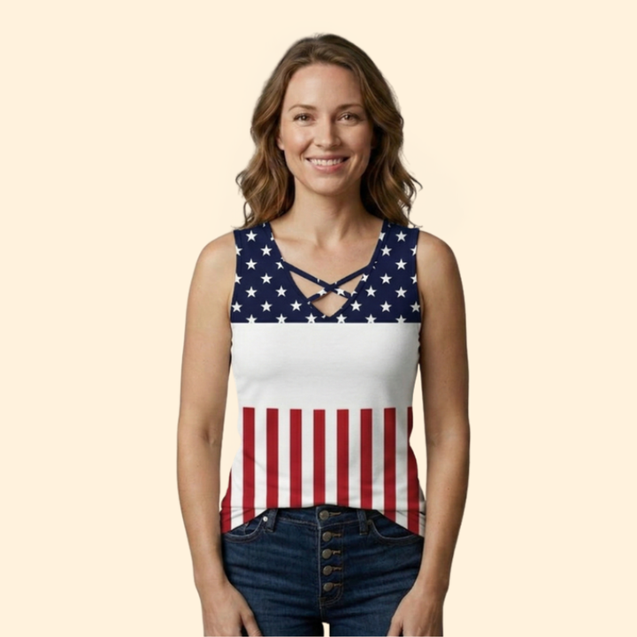 Women’s Sleeveless Top with Leopard Print