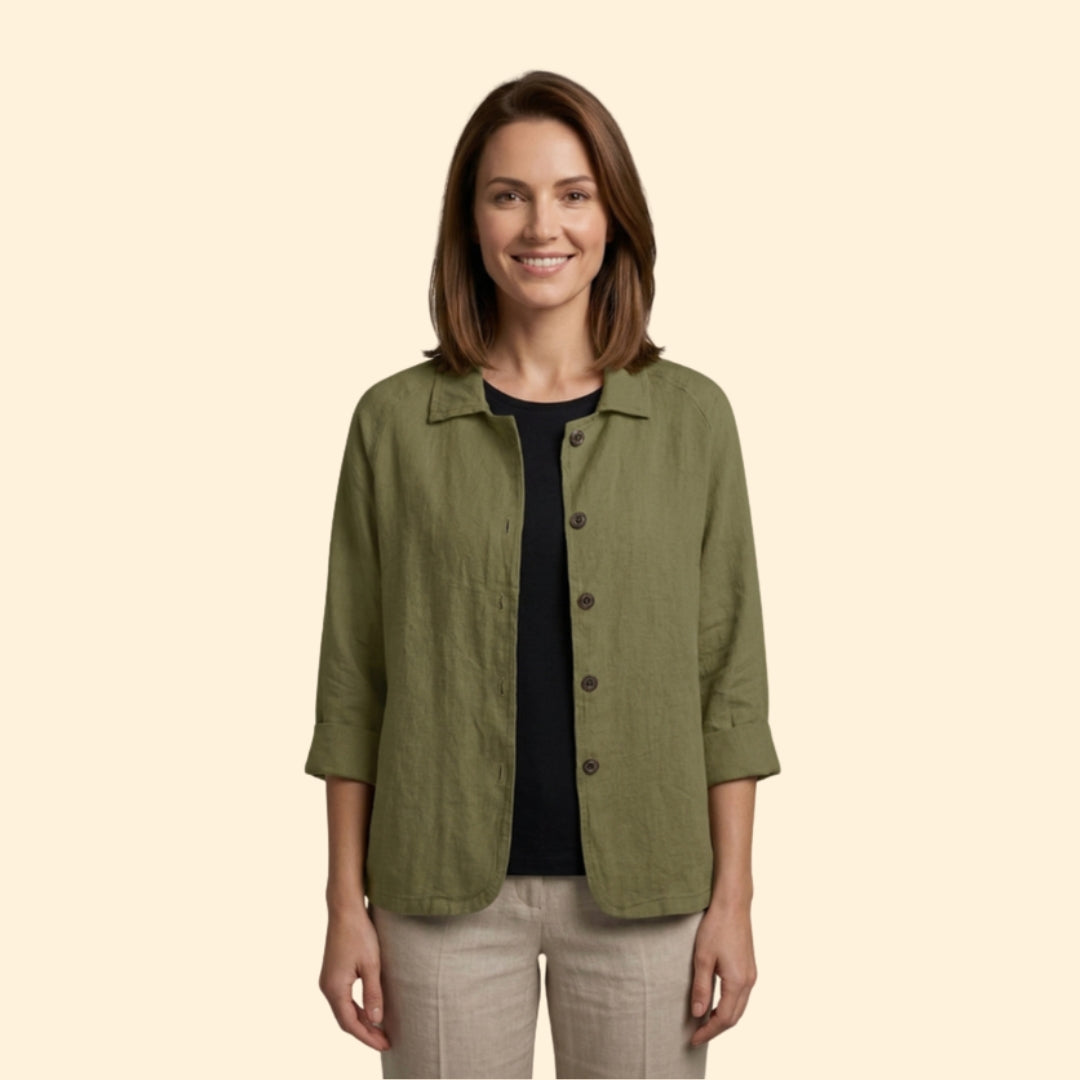 Women’s Light Jacket with Pointed Spread Collar