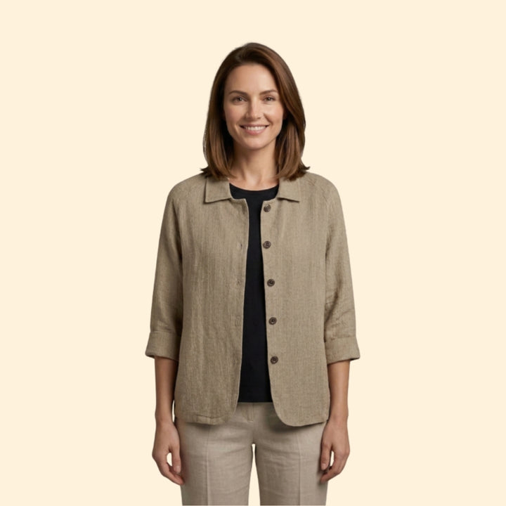 Women’s Light Jacket with Pointed Spread Collar