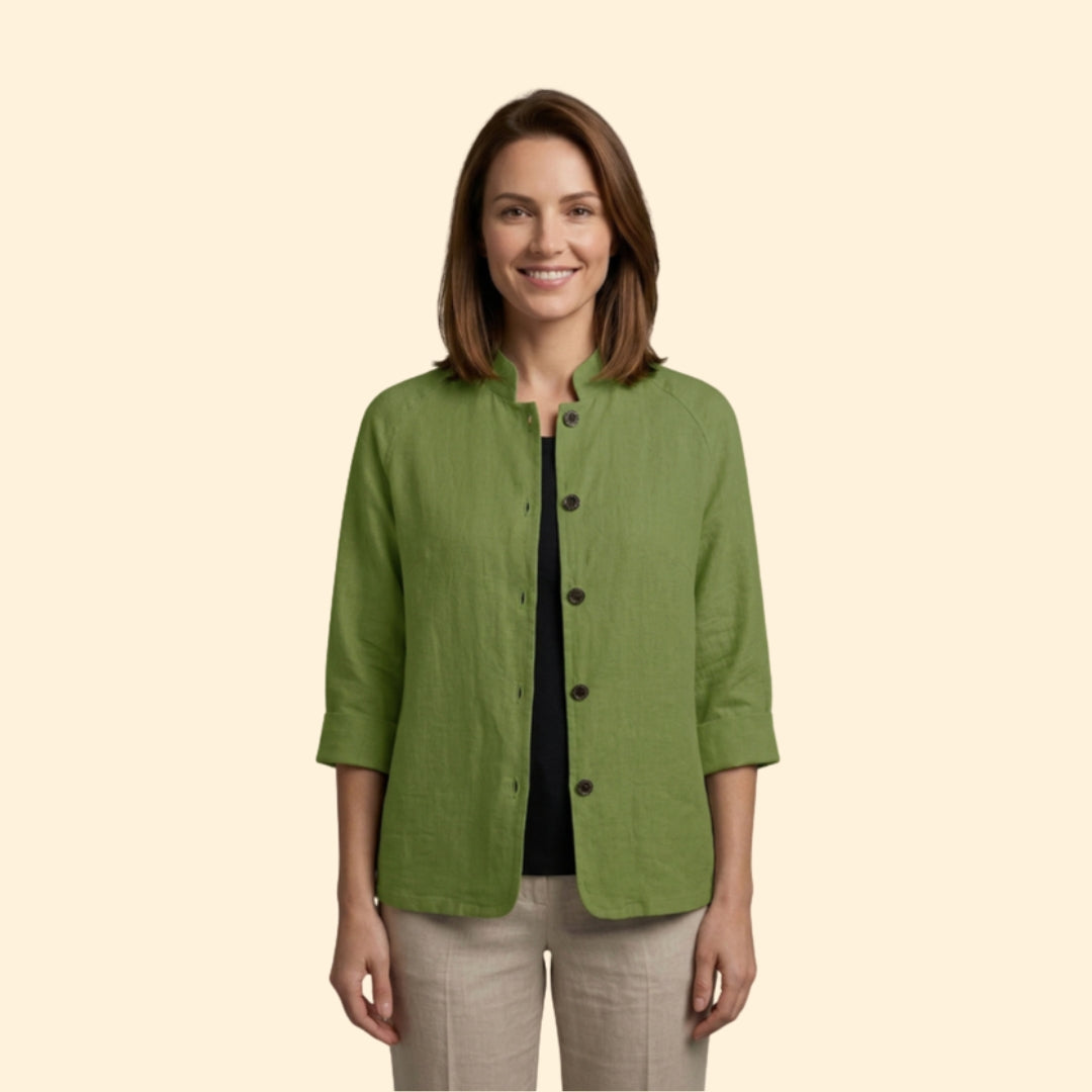 Women’s Light Jacket with Pointed Spread Collar