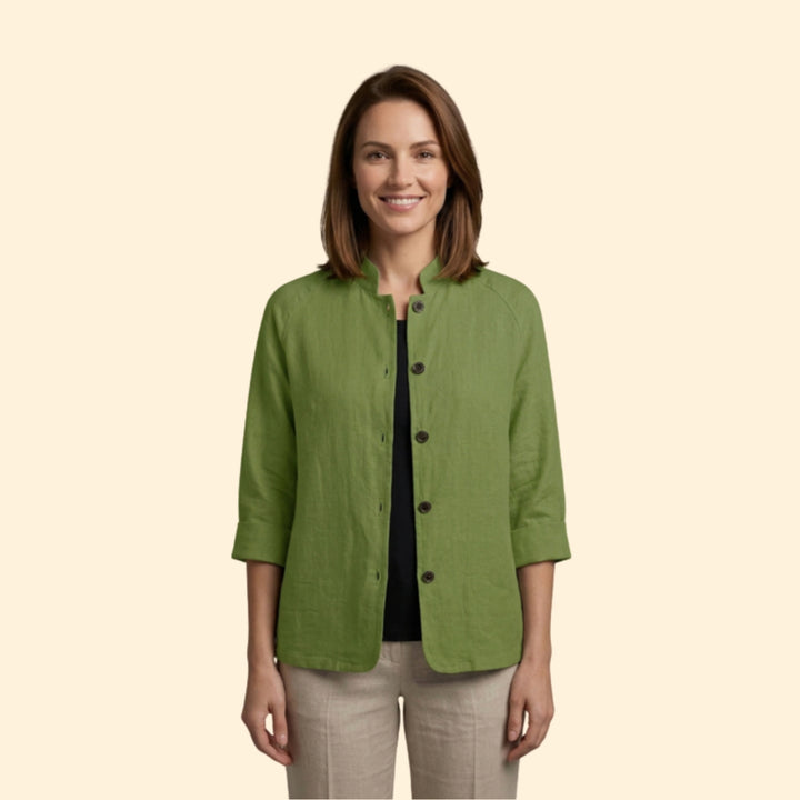 Women’s Light Jacket with Pointed Spread Collar