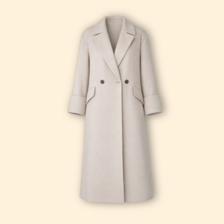 Women’s Long Coat with Notched Collar