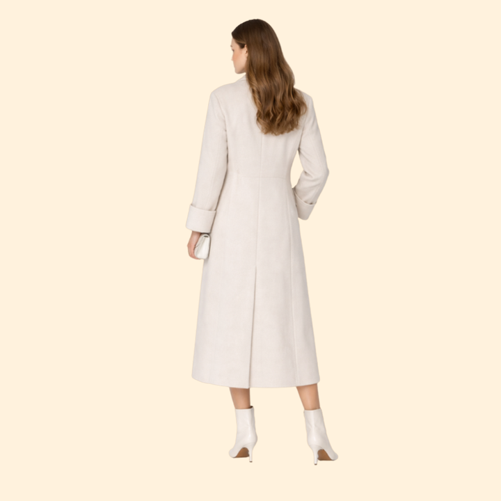 Women’s Long Coat with Notched Collar