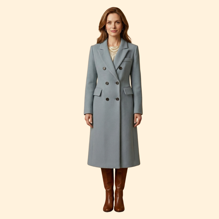 Women's Tailored Coat with Buttons