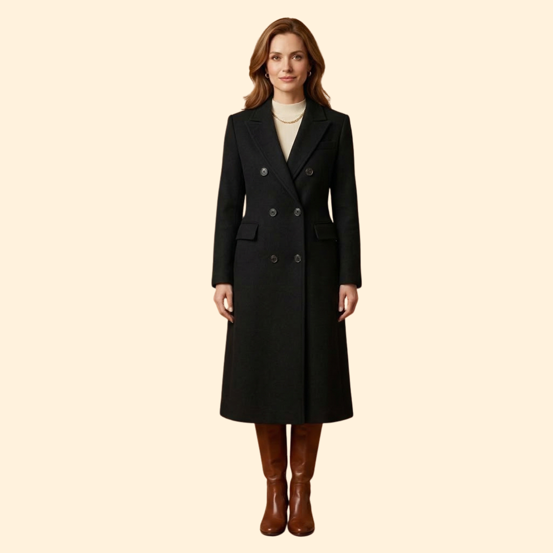 Women's Tailored Coat with Buttons