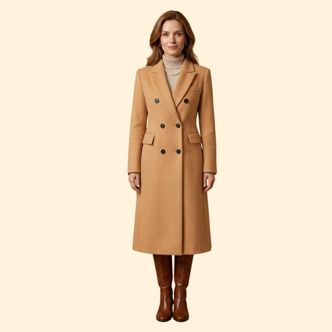 Women's Tailored Coat with Buttons