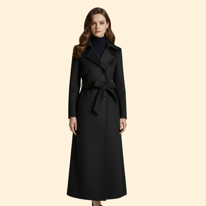 Women’s Long Coat with Shawl Collar