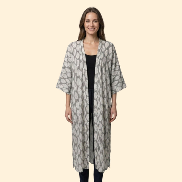 Women’s Long Cover Up Dress with Open Front
