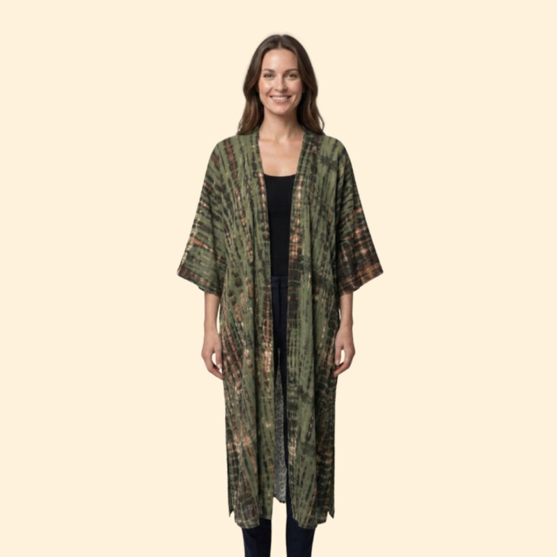 Women’s Long Cover Up Dress with Open Front
