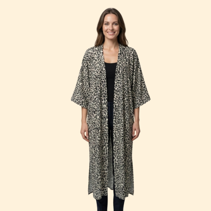 Women’s Long Cover Up Dress with Open Front