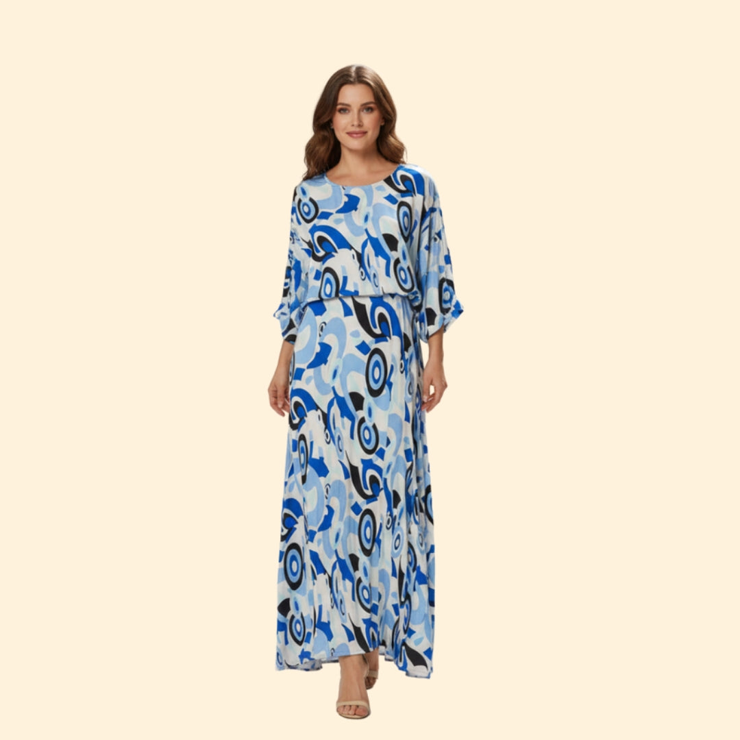 Women’s Long Dress with Belted Waist
