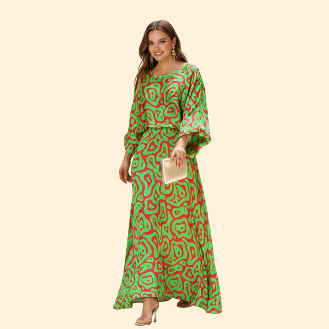 Women’s Long Dress with Belted Waist
