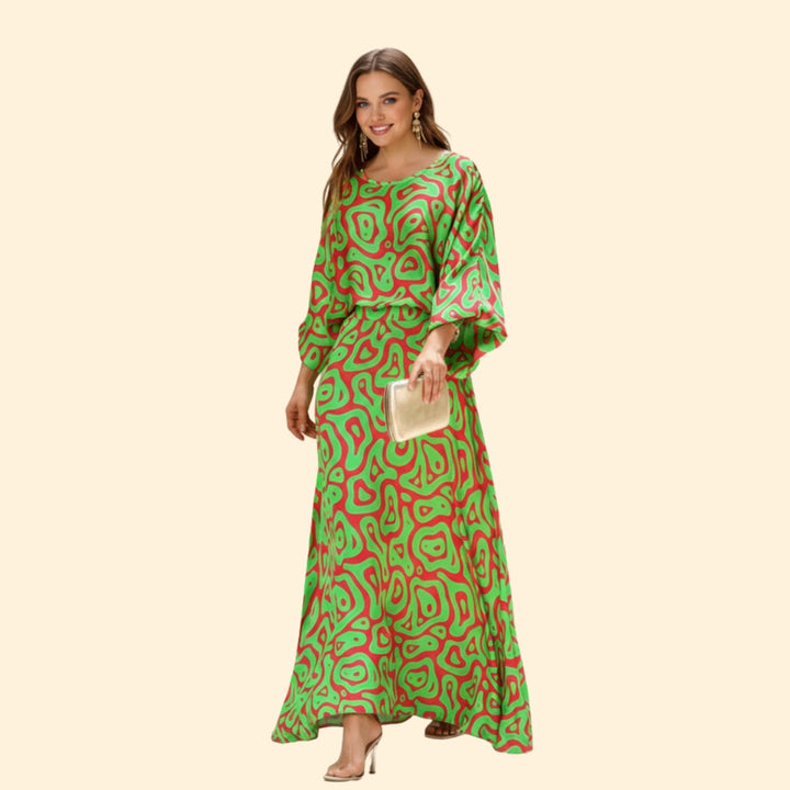 Women’s Long Dress with Belted Waist