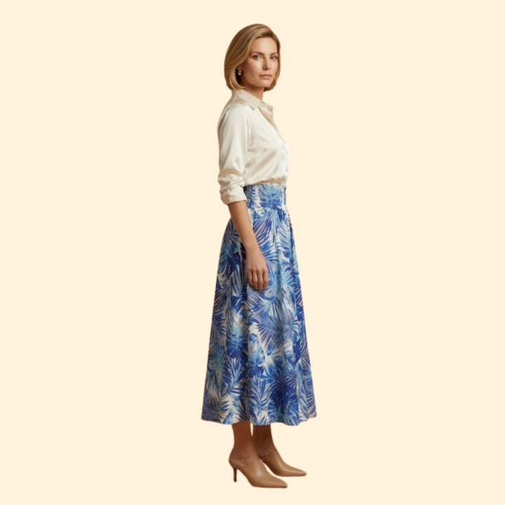 Women’s Long Floral Skirt with High Waist