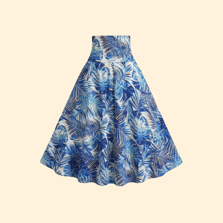 Women’s Long Floral Skirt with High Waist