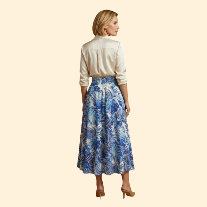 Women’s Long Floral Skirt with High Waist