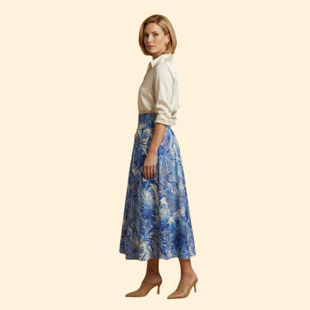 Women’s Long Floral Skirt with High Waist