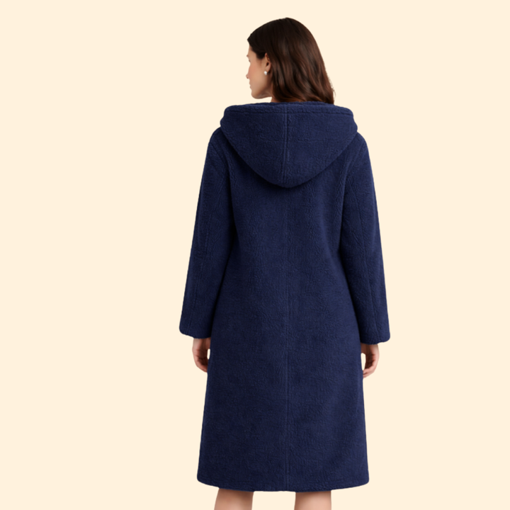 Women’s Long Hooded Coat with Front Button