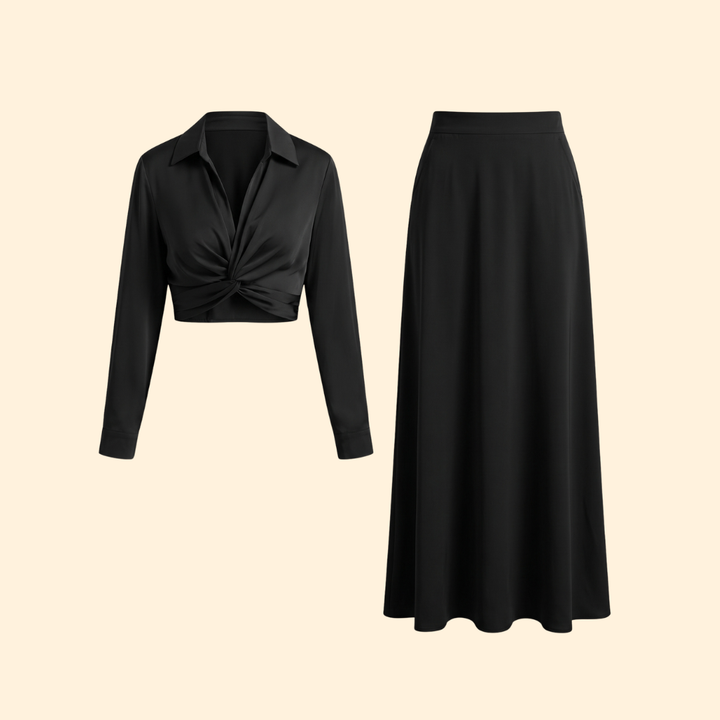 Women’s Long Skirt and Crop Top Set