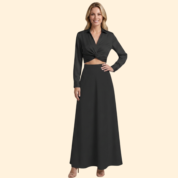 Women’s Long Skirt and Crop Top Set