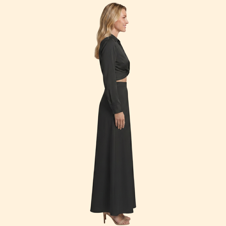 Women’s Long Skirt and Crop Top Set