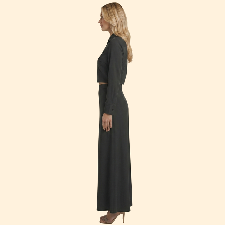 Women’s Long Skirt and Crop Top Set